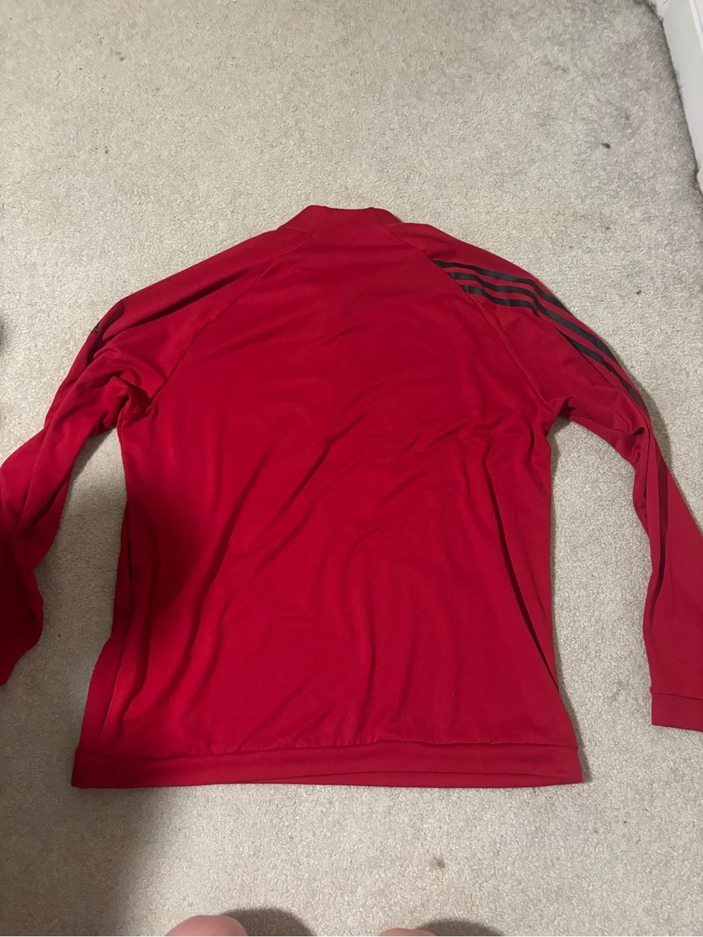 adidas Red Half-Zip Performance Top